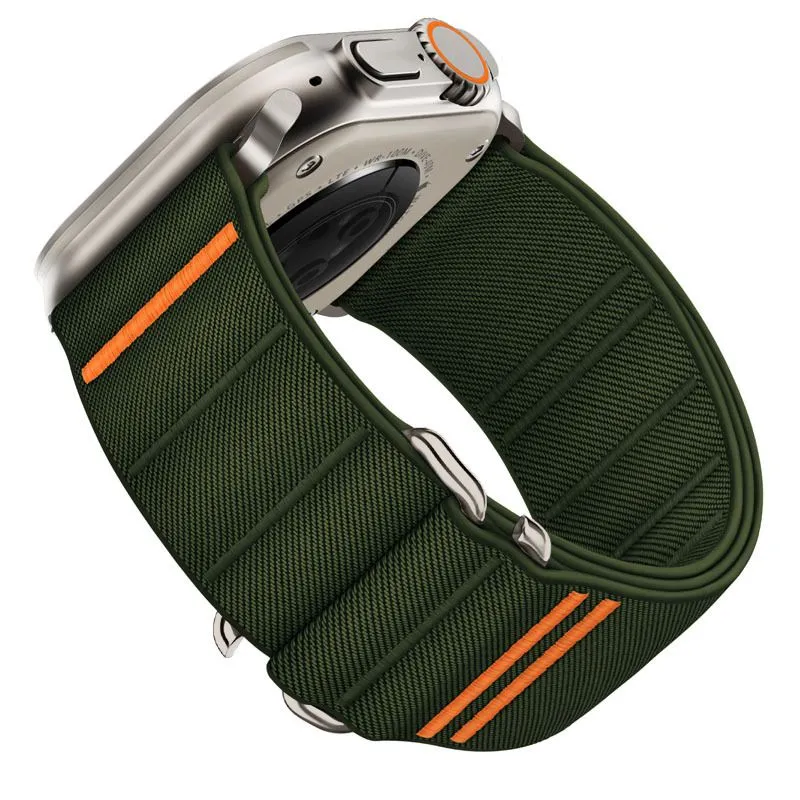 Apple Watch 7 ремень зеленый TECH-PROTECT NYLON SLIP (44/45/46/49 MM)