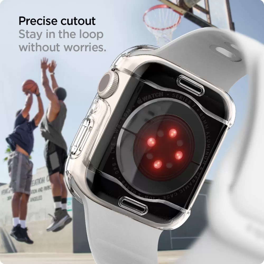 Apple Watch 8 suojakuori, suojakotelo läpinäkyvä SPIGEN ULTRA HYBRID (45 MM)