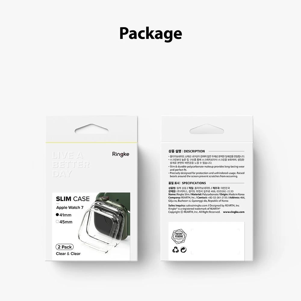 Apple Watch 8 telefoni ümbris läbipaistev sinine RINGKE Slim 2-pack (41mm)