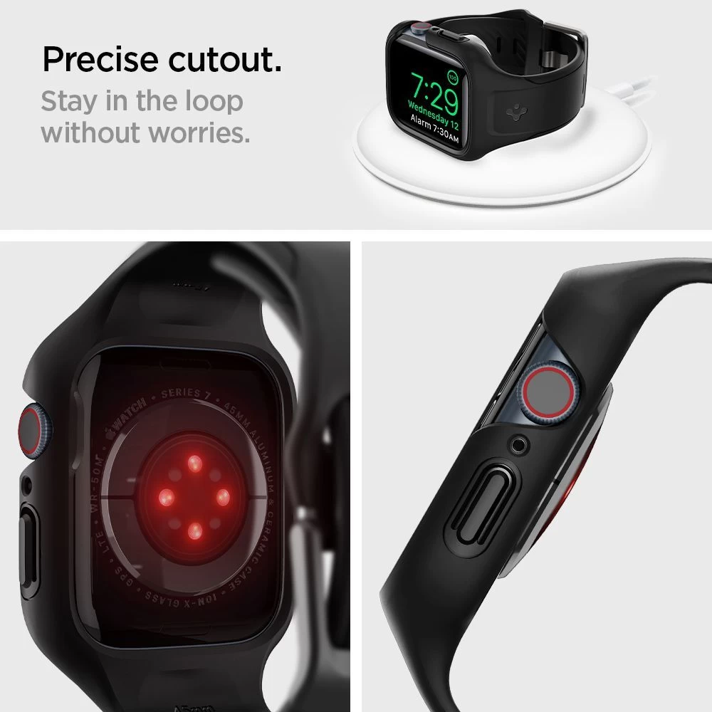 Apple Watch 8 skal, fodral svart SPIGEN LIQUID AIR APPLE WATCH (45 mm)