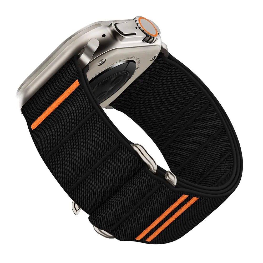 Apple Watch 8 ремень черный TECH-PROTECT NYLON SLIP (44/45/46/49 MM)