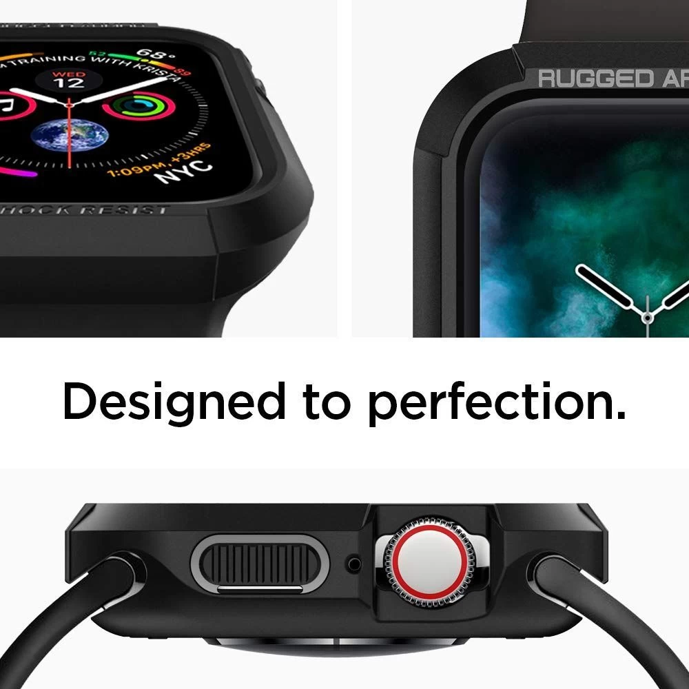 Apple Watch SE telefoni ümbris must SPIGEN RUGGED ARMOR (44/45mm)