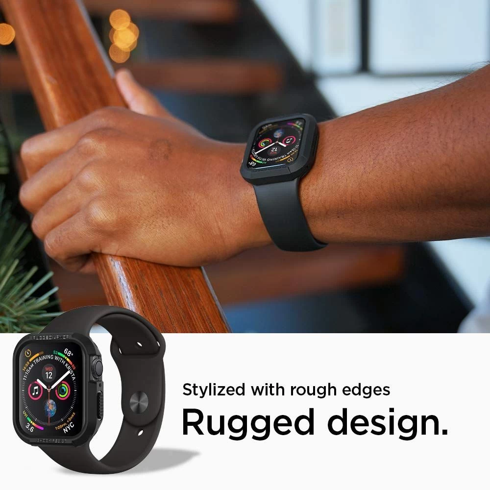 Apple Watch SE telefoni ümbris must SPIGEN RUGGED ARMOR (44/45mm)