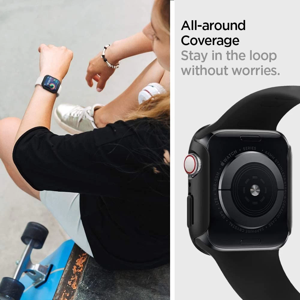 Apple Watch SE telefoni ümbris must SPIGEN THIN FIT (44MM)