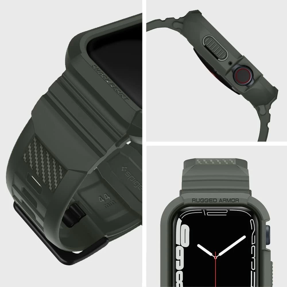 Apple Watch SE siksniņa zaļš SPIGEN RUGGED ARMOR ”PRO” (44/45mm)