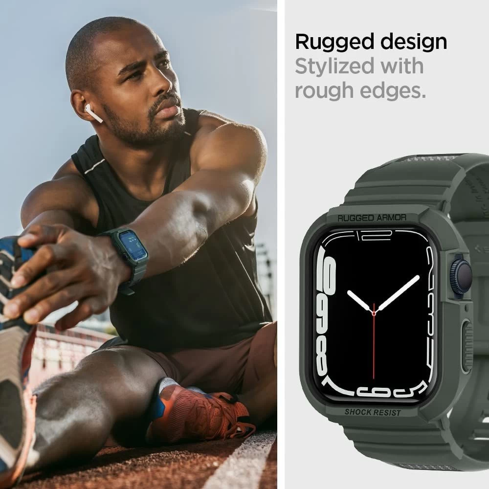 Apple Watch SE siksniņa zaļš SPIGEN RUGGED ARMOR ”PRO” (44/45mm)