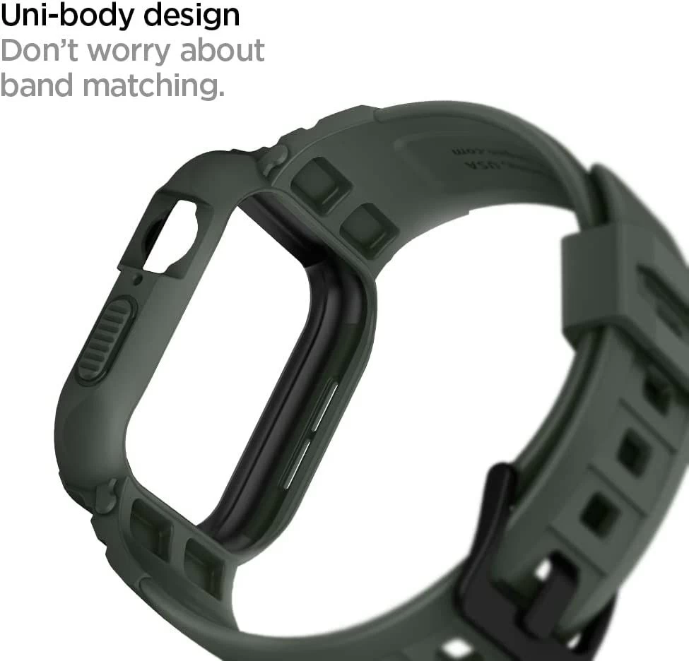 Apple Watch SE siksniņa zaļš SPIGEN RUGGED ARMOR ”PRO” (44/45mm)