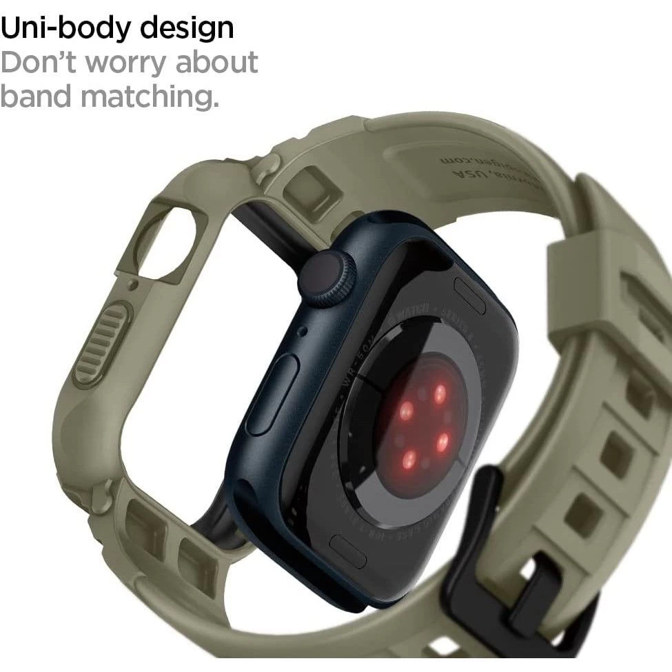Apple Watch SE siksniņa zaļš SPIGEN RUGGED ARMOR ”PRO” (44 / 45 MM)