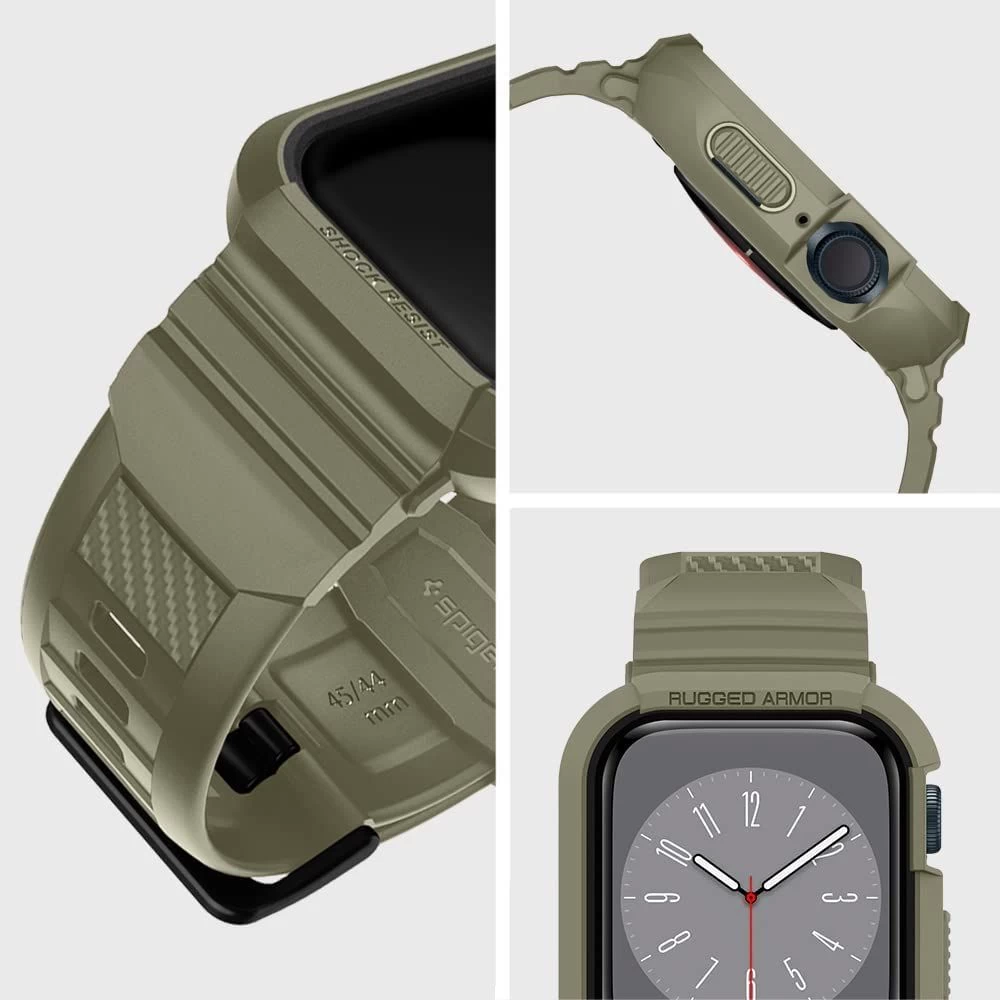 Apple Watch SE siksniņa zaļš SPIGEN RUGGED ARMOR ”PRO” (44 / 45 MM)