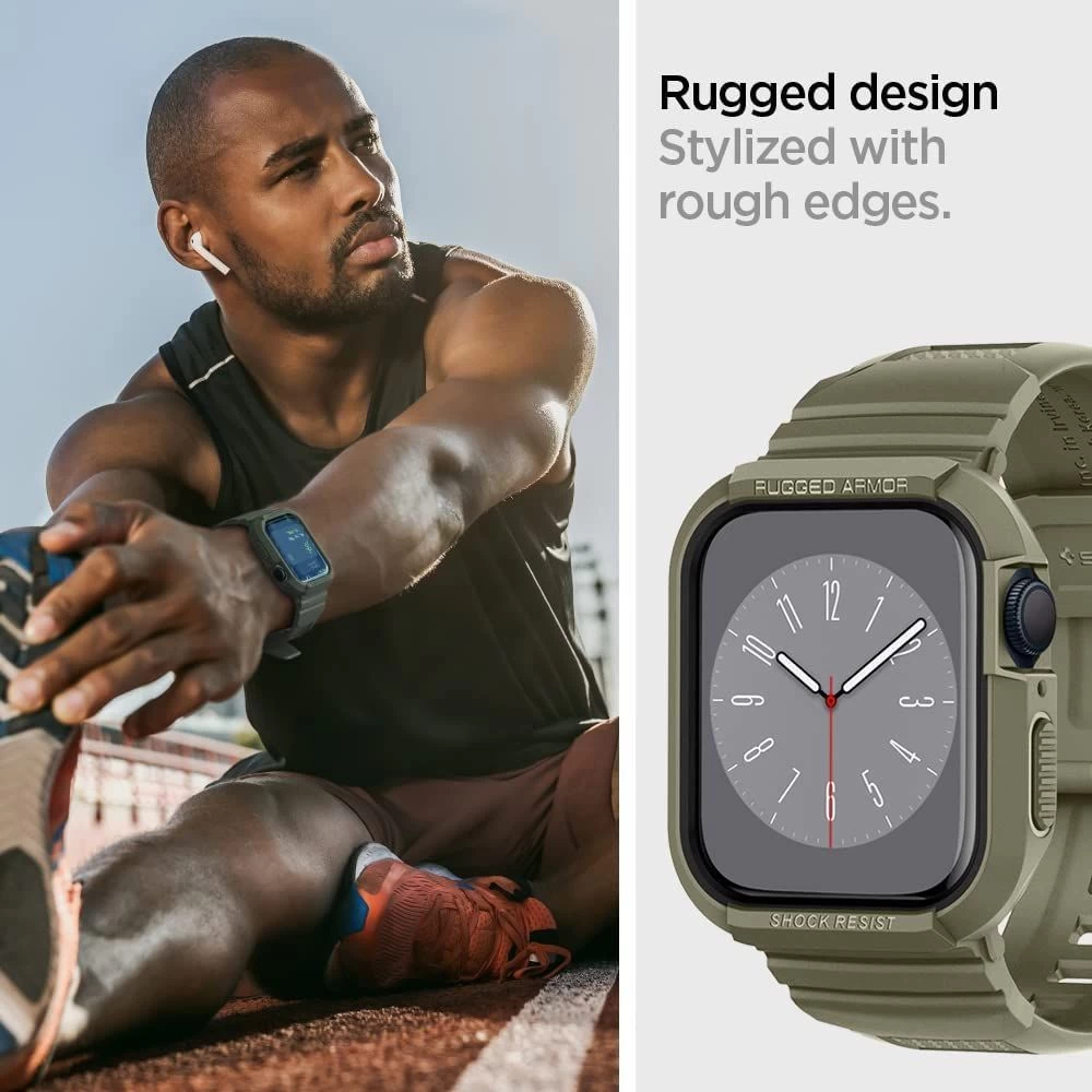 Apple Watch SE siksniņa zaļš SPIGEN RUGGED ARMOR ”PRO” (44 / 45 MM)