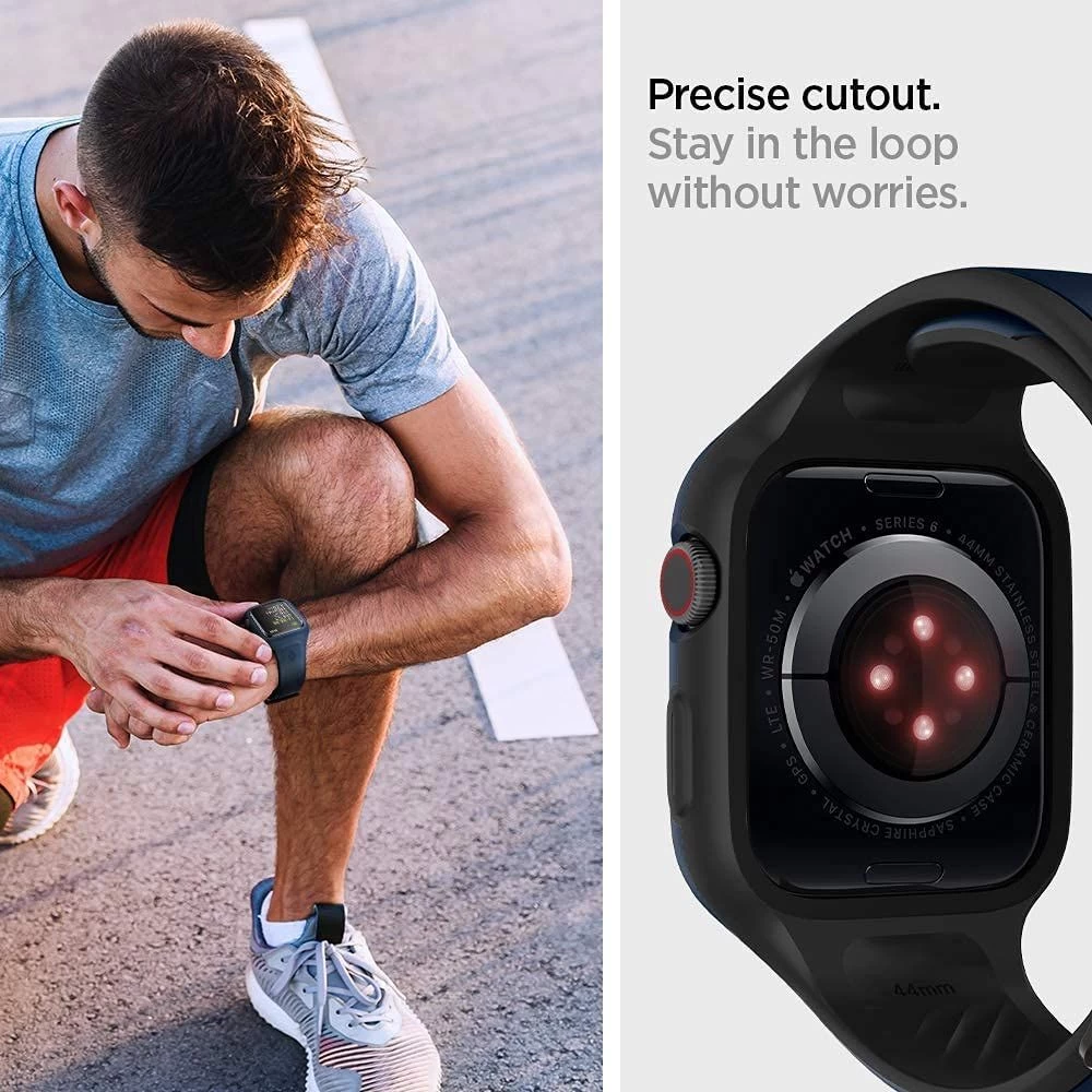 Apple Watch SE rihm sinine SPIGEN Liquid Air Pro (44mm)