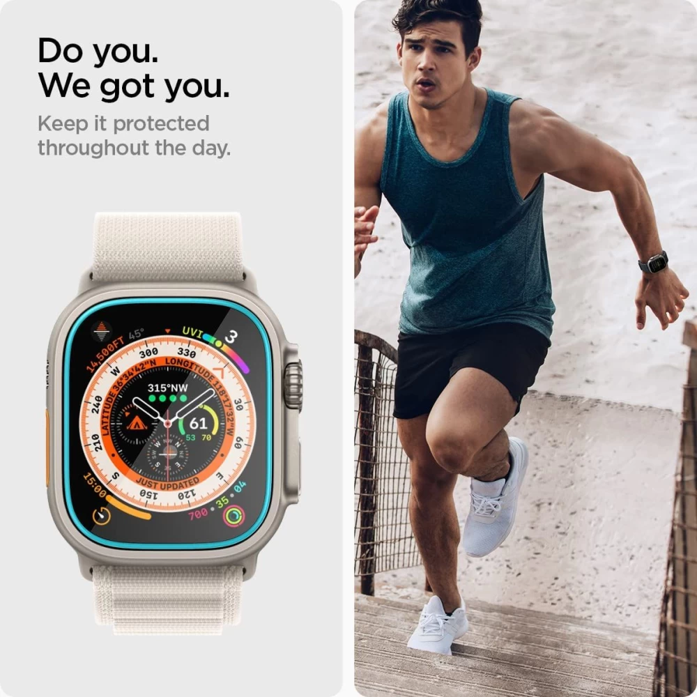 Apple Watch Ultra Tempered glass  SPIGEN GLAS.TR ”EZ FIT” 2-PACK (49mm)