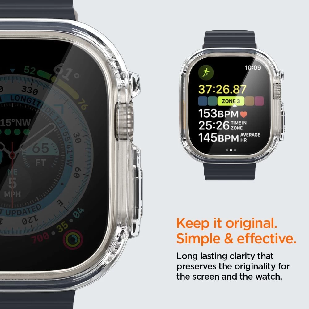 Apple Watch Ultra dėklas skaidrus SPIGEN ULTRA HYBRID (49mm)