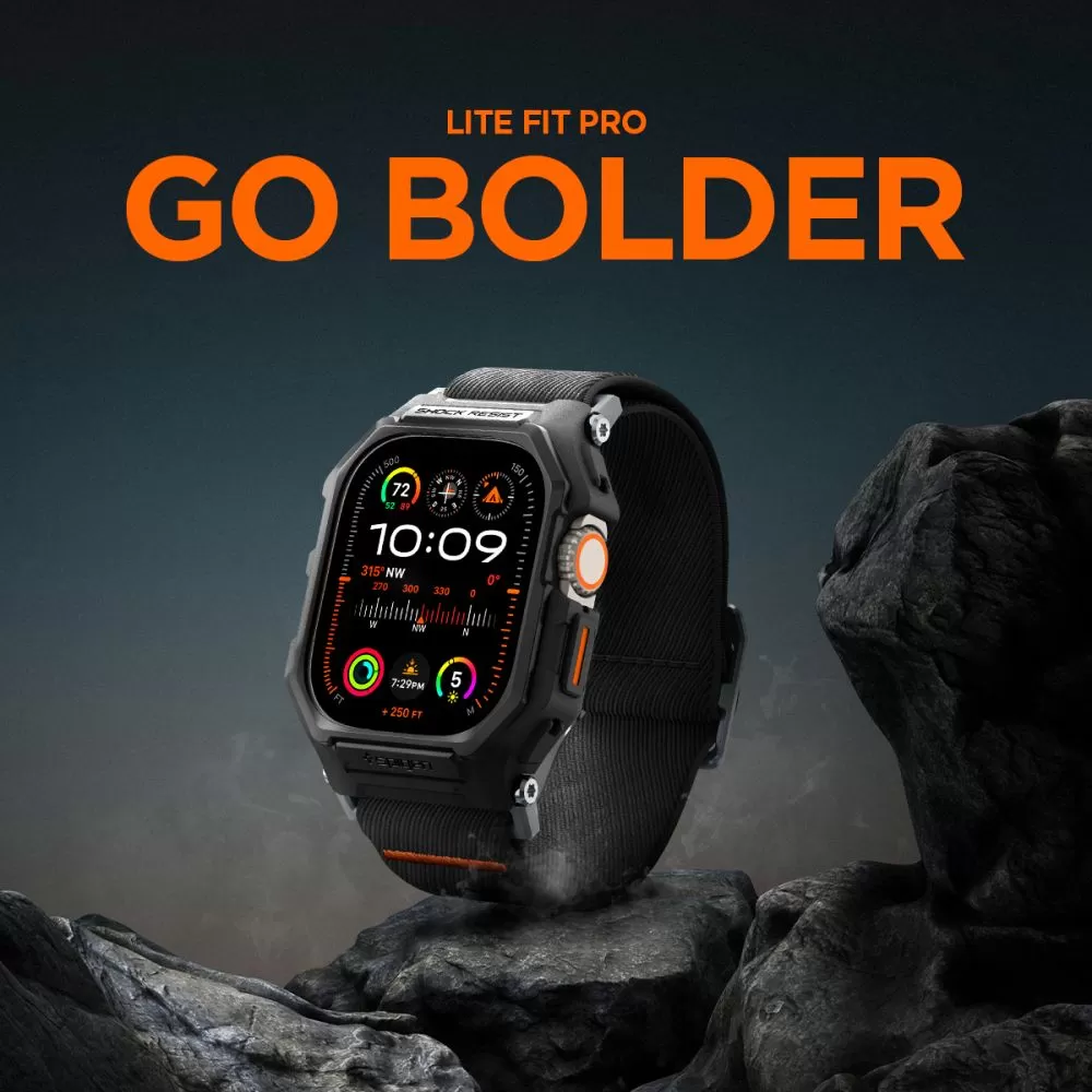 Apple Watch Ultra dirželis Juoda SPIGEN LITE FIT ”PRO” (49 MM)