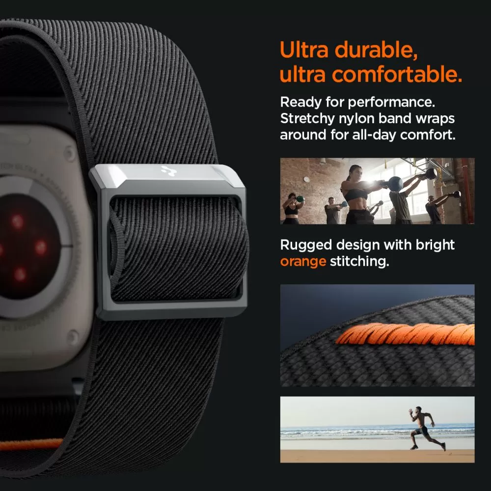 Apple Watch Ultra dirželis Juoda SPIGEN LITE FIT ”PRO” (49 MM)