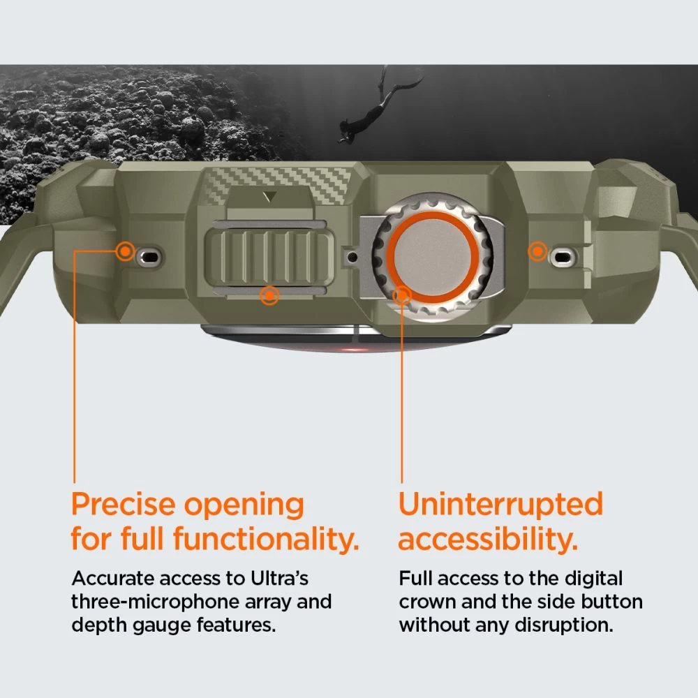 Apple Watch Ultra dirželis žalia SPIGEN RUGGED ARMOR ”PRO” (49 MM)