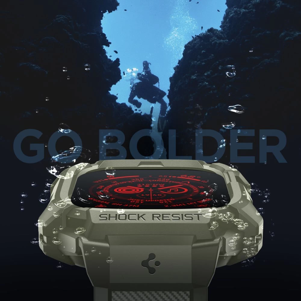 Apple Watch Ultra dirželis žalia SPIGEN RUGGED ARMOR ”PRO” (49 MM)
