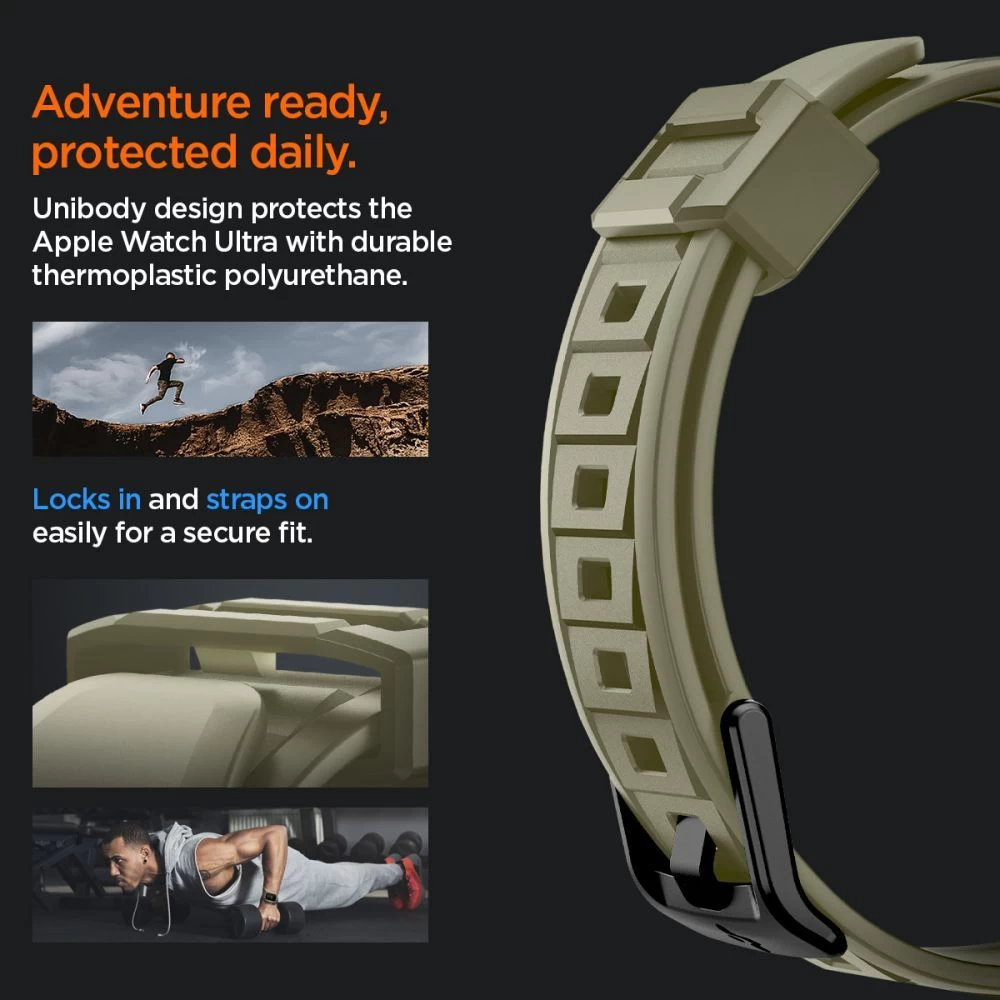 Apple Watch Ultra dirželis žalia SPIGEN RUGGED ARMOR ”PRO” (49 MM)