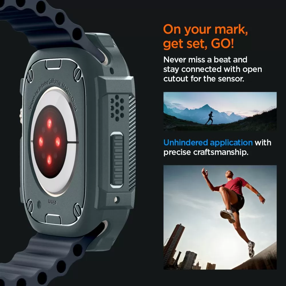 Apple Watch Ultra dėklas žalia SPIGEN RUGGED ARMOR (49 MM)