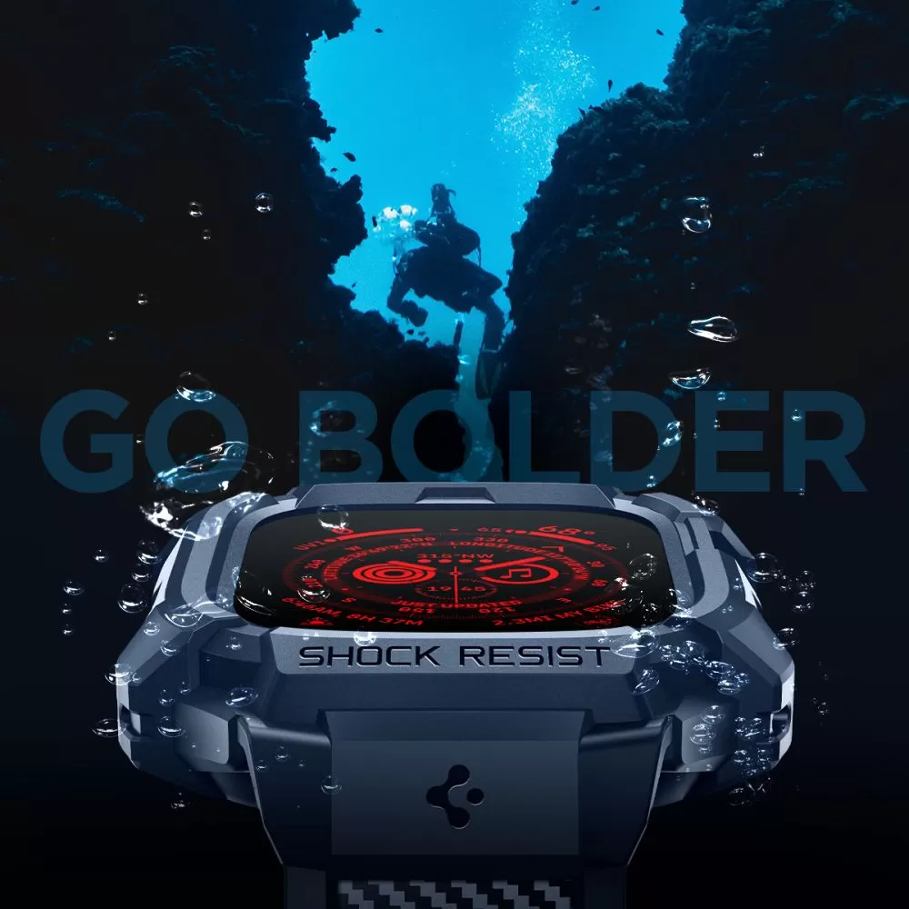 Apple Watch Ultra dirželis mėlyna SPIGEN RUGGED ARMOR ”PRO” (49 MM)