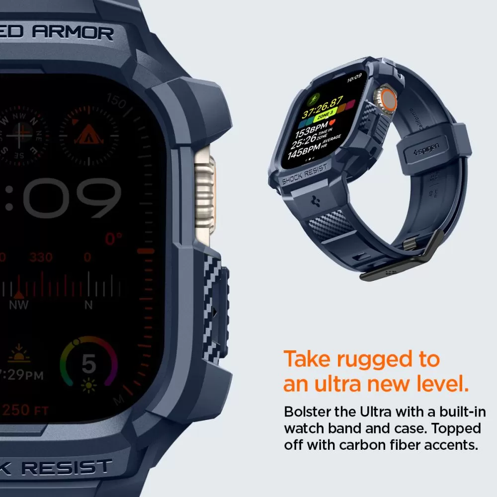 Apple Watch Ultra dirželis mėlyna SPIGEN RUGGED ARMOR ”PRO” (49 MM)