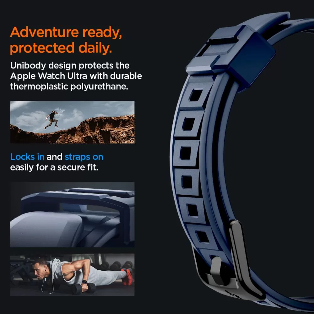 Apple Watch Ultra dirželis mėlyna SPIGEN RUGGED ARMOR ”PRO” (49 MM)