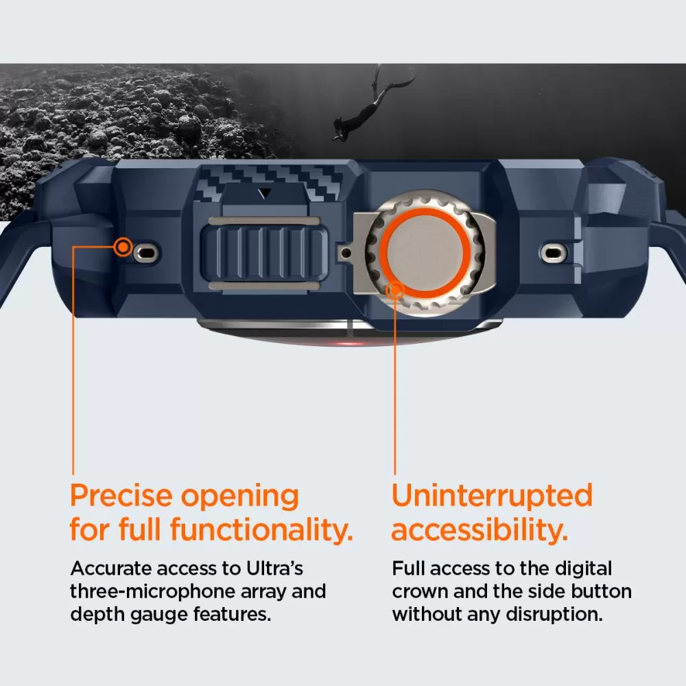 Apple Watch Ultra dirželis mėlyna SPIGEN RUGGED ARMOR ”PRO” (49 MM)