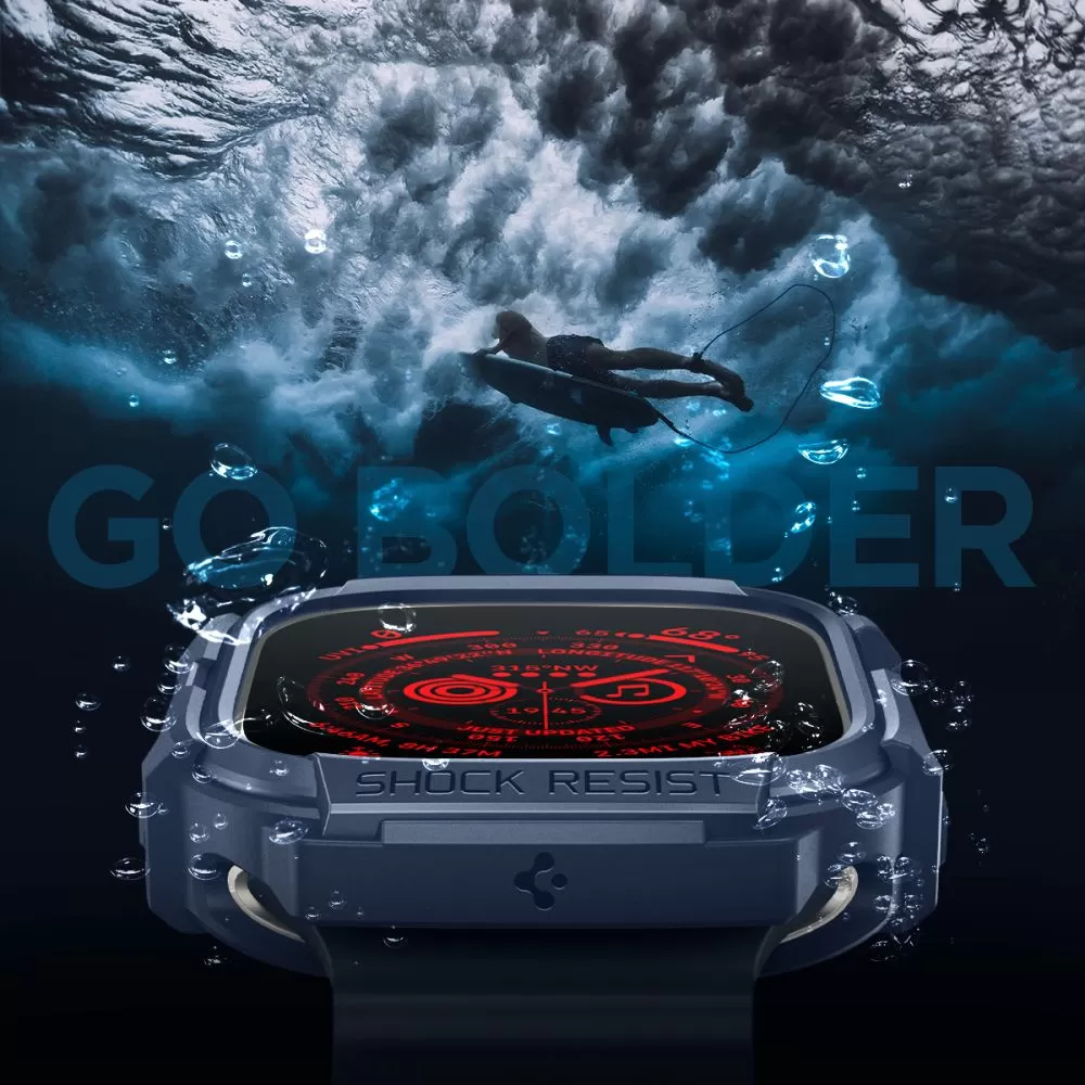 Apple Watch Ultra dėklas mėlyna SPIGEN RUGGED ARMOR (49 MM)