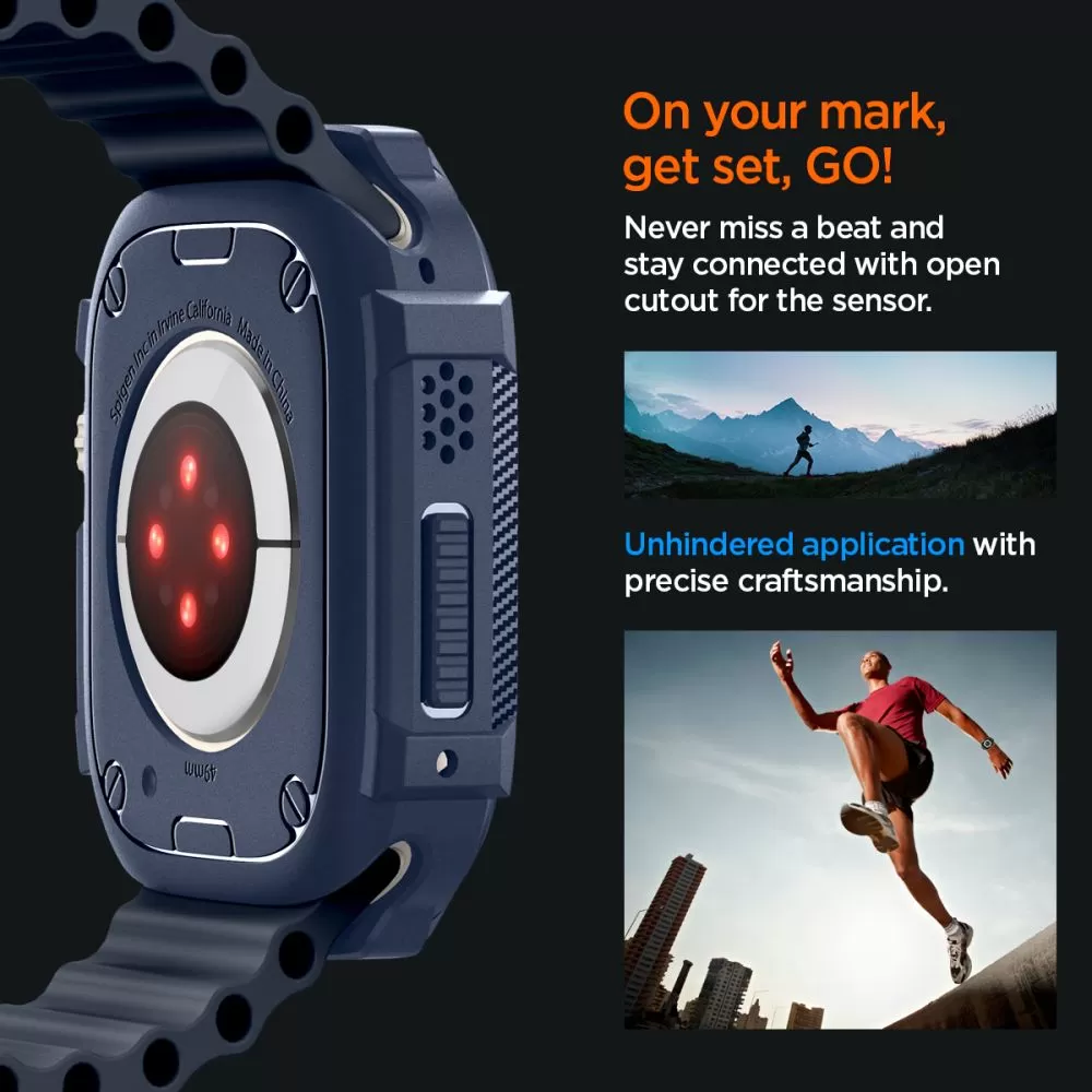 Apple Watch Ultra dėklas mėlyna SPIGEN RUGGED ARMOR (49 MM)