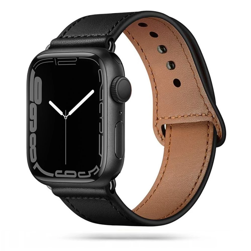 Apple Watch Ultra band black TECH-PROTECT LEATHERFIT (49mm