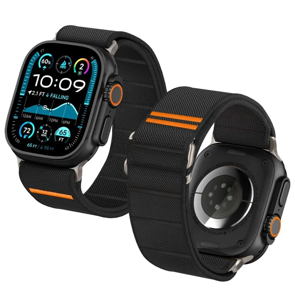 Apple Watch Ultra ремень черный TECH-PROTECT NYLON SLIP (49 MM)