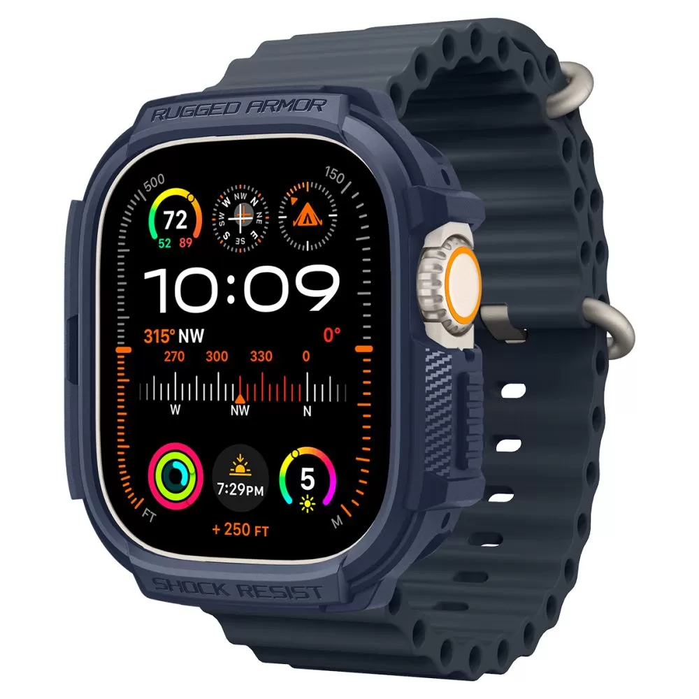 Apple Watch Ultra dėklas mėlyna SPIGEN RUGGED ARMOR (49 MM)