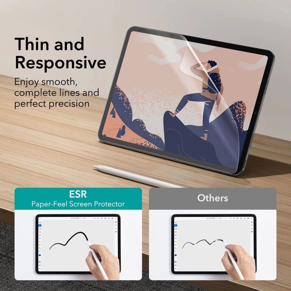 Apple iPad Pro 12.9 (2022) tablet tempered glass  ESR PAPER FEEL (2-pack)