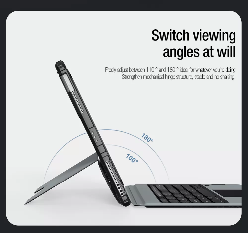 Apple iPad Pro 12.9 (2022) tahvelarvuti ümbris must NILLKIN BUMPER COMBO KEYBOARD (BACKLIT VERSION)