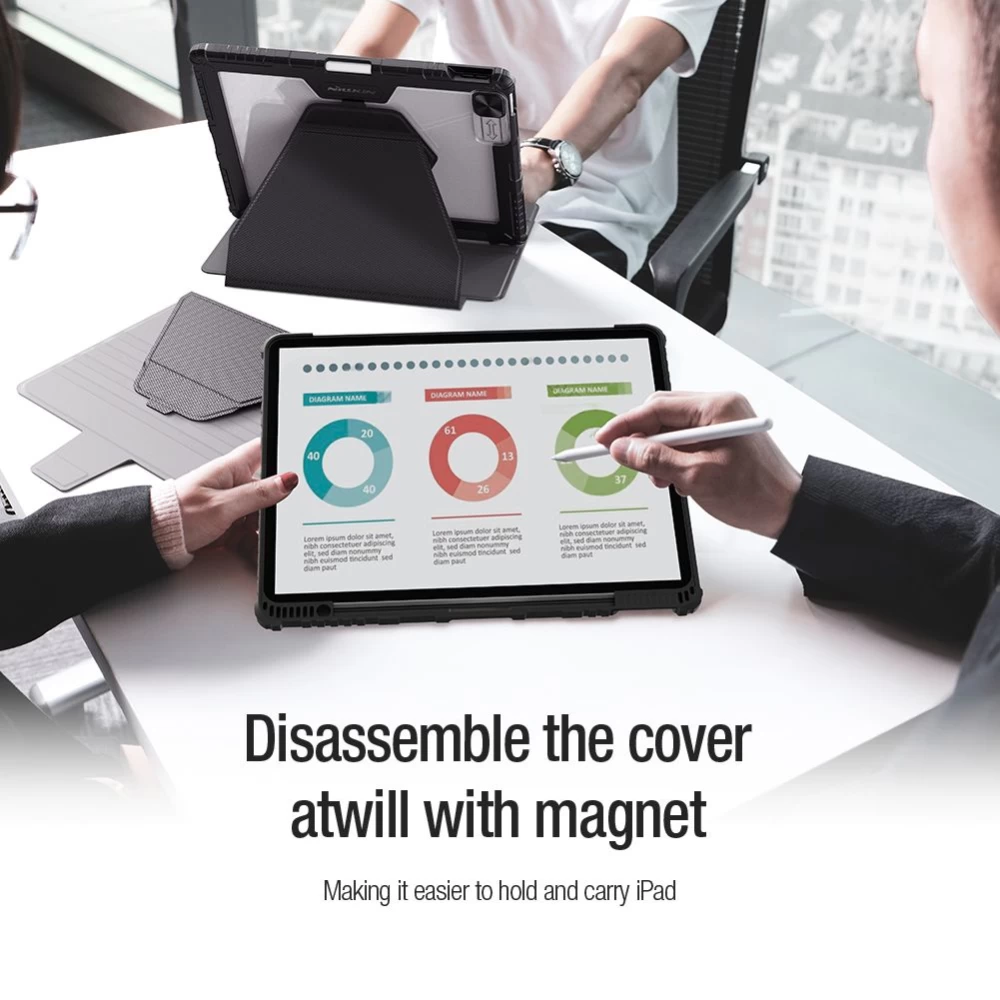 Apple iPad Pro 12.9 (2022) tahvelarvuti ümbris sinine NILLKIN Bumper SnapSafe