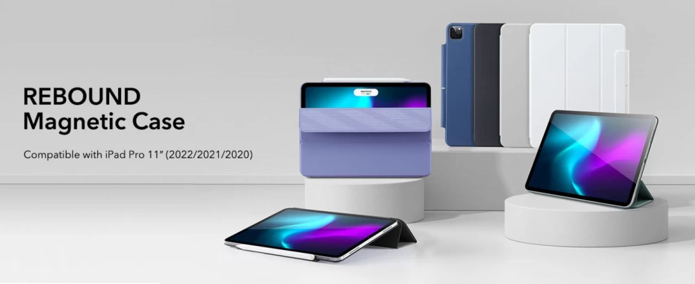 Apple iPad Pro 11 (2022) tablet suojakuori, suojakotelo sininen ESR REBOUND MAGNETIC  2020/2021/2022