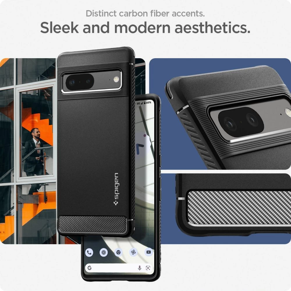 Google Pixel 7 case black SPIGEN RUGGED ARMOR