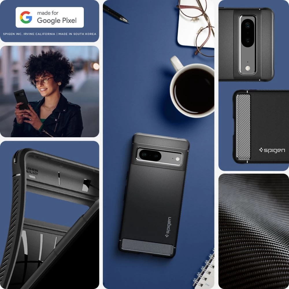 Google Pixel 7 case black SPIGEN RUGGED ARMOR