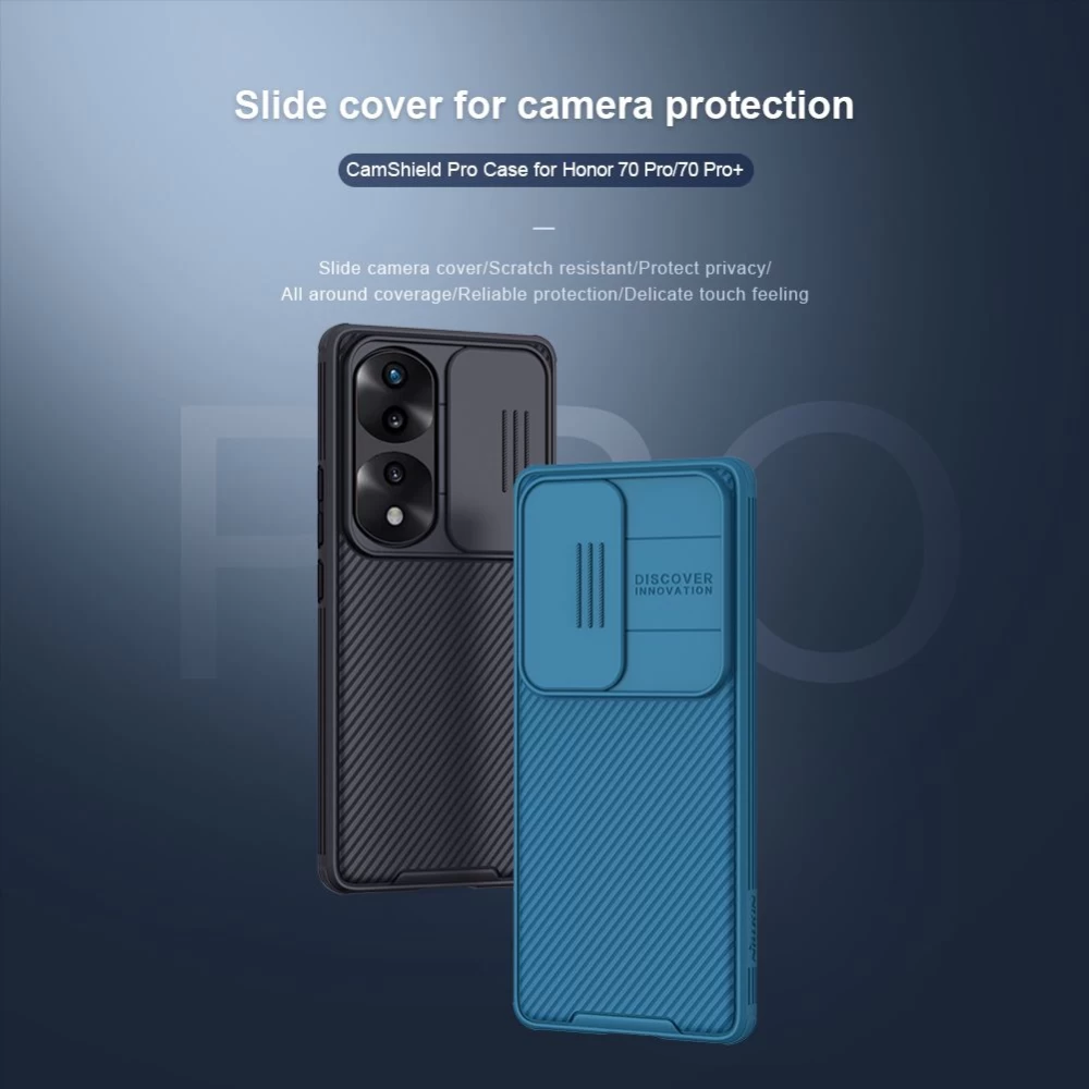 Honor 70 Pro dėklas Juoda Nillkin CamShield