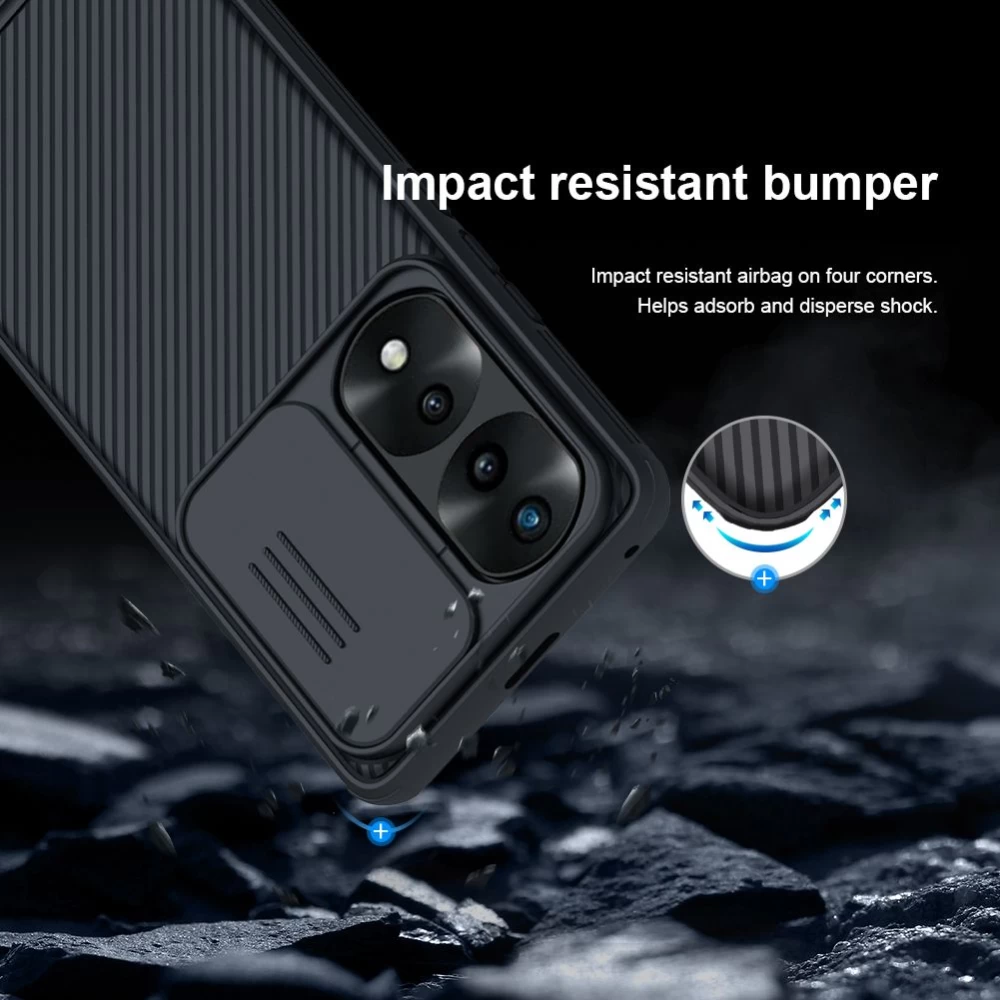 Honor 70 Pro dėklas Juoda Nillkin CamShield