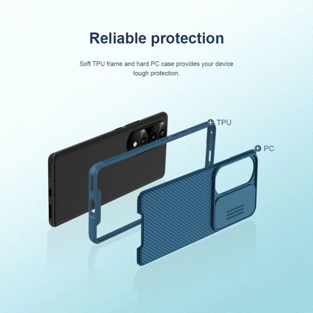 Honor 70 Pro case blue Nillkin CamShield