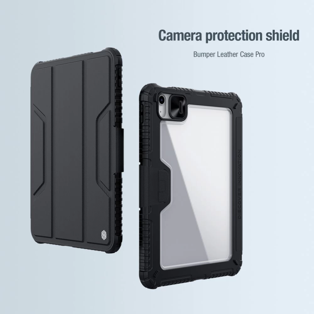 Apple iPad 10.9 10th Gen (2022) maciņš melns NILLKIN BUMPER LEATHER PRO