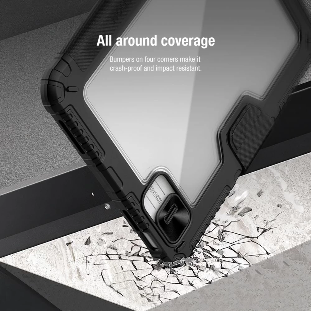 Apple iPad 10.9 10th Gen (2022) maciņš melns NILLKIN BUMPER LEATHER PRO