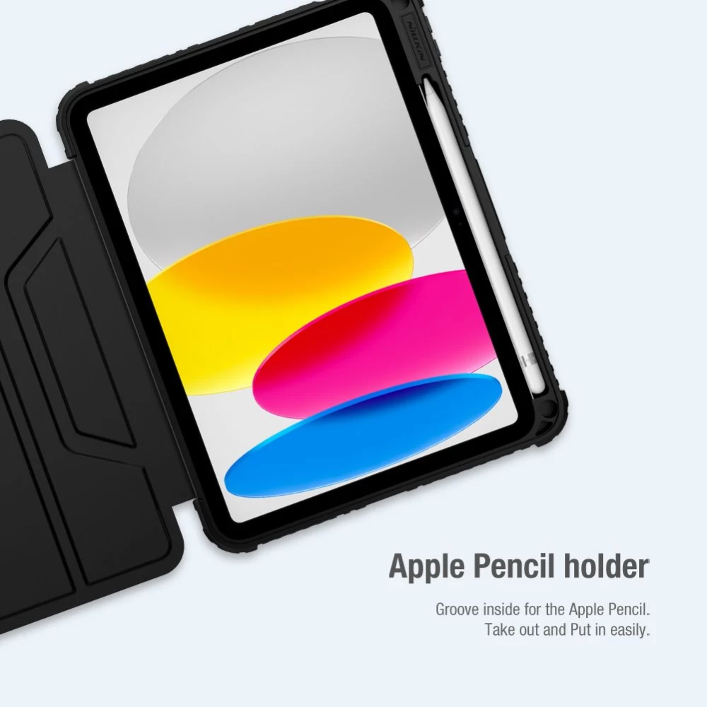 Apple iPad 10.9 10th Gen (2022) maciņš melns NILLKIN BUMPER LEATHER PRO