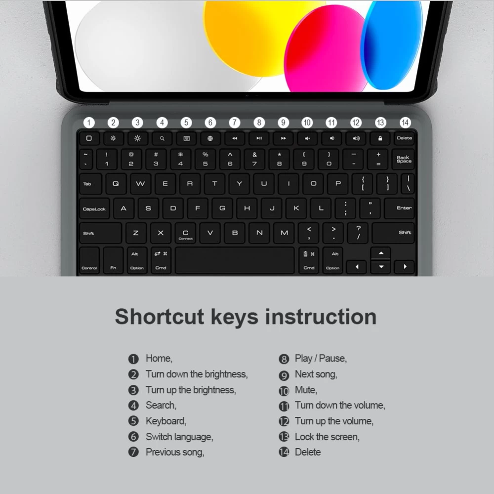 Apple iPad 10.9 10th Gen (2022) tablet case black Nillkin Bumper Combo Keyboard