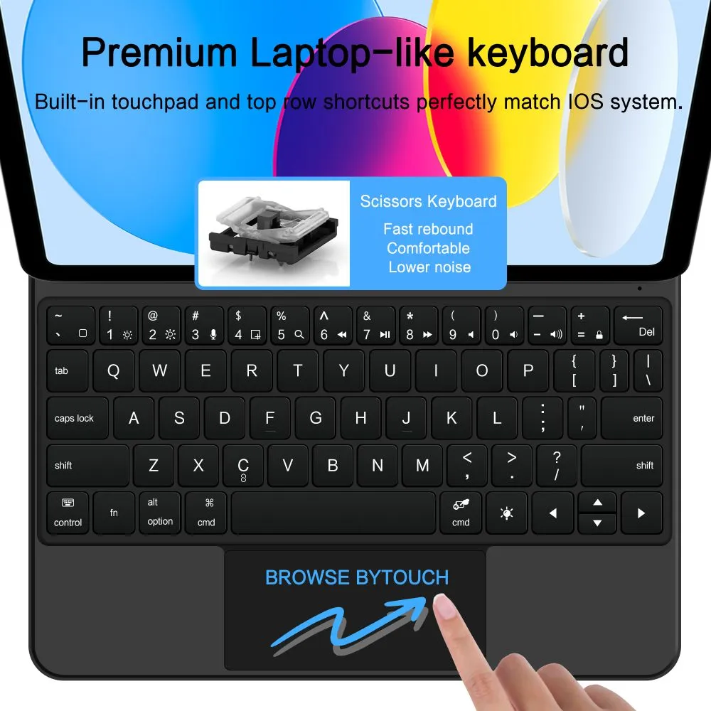 Apple iPad 10.9 10th Gen (2022) tablet case black TECH-PROTECT SMARTCASE MAGNETIC + KEYBOARD