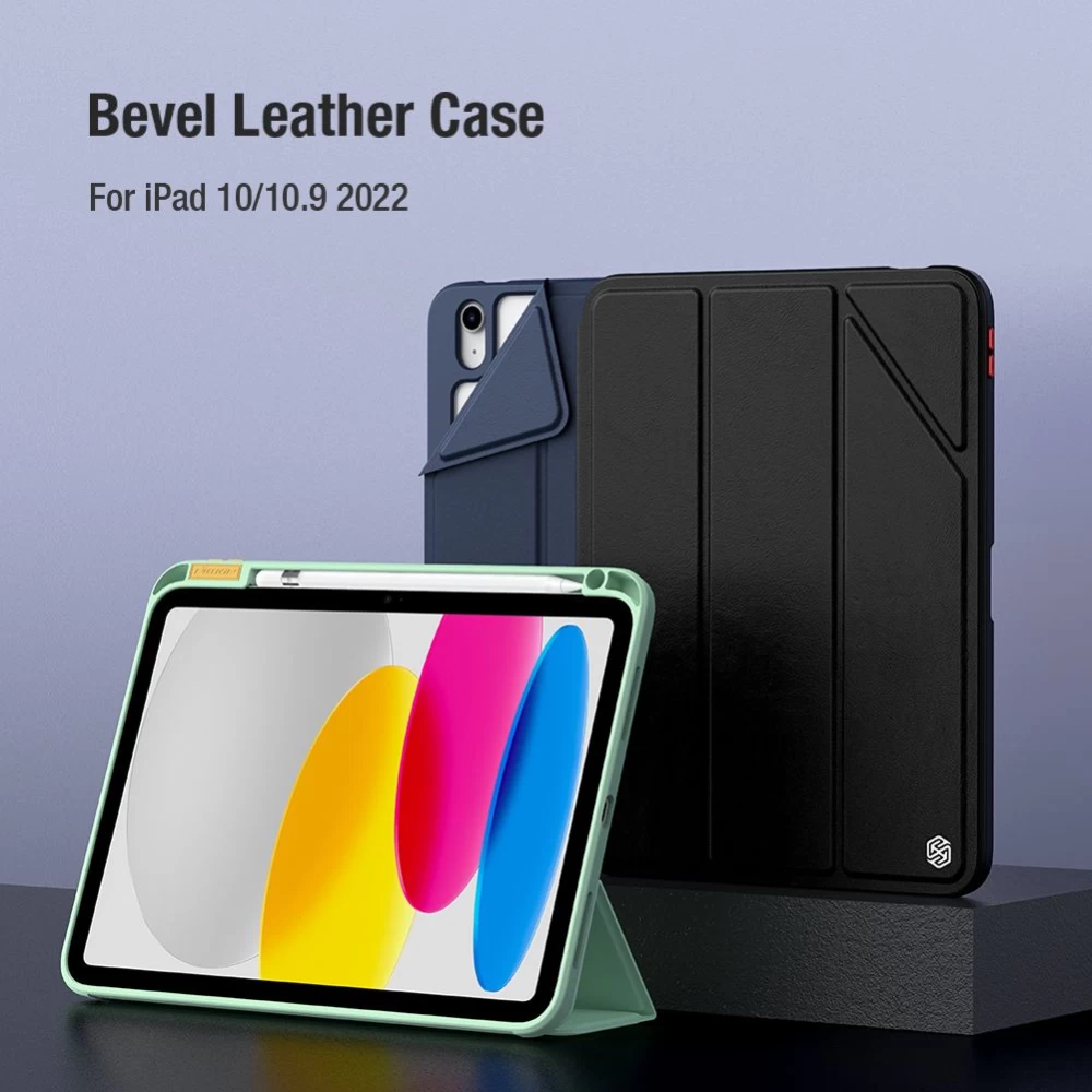 Apple iPad 10.9 10th Gen (2022) tablet case green NILLKIN BEVEL LEATHER