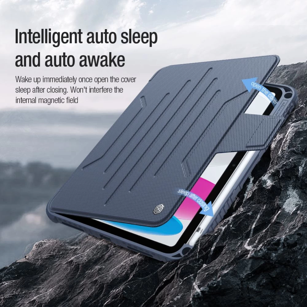 Apple iPad 10.9 10th Gen (2022) tablet case blue NILLKIN Bumper SnapSafe