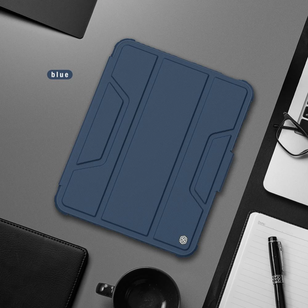 Apple iPad 10.9 10th Gen (2022) maciņš zils NILLKIN BUMPER LEATHER PRO