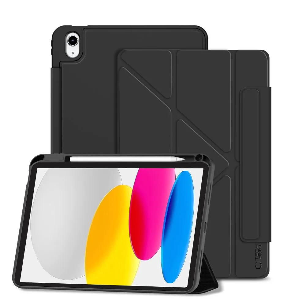 Apple iPad 10.9 10th Gen (2022) Planšetes maciņš melns TECH-PROTECT SC PEN ORIGAMI